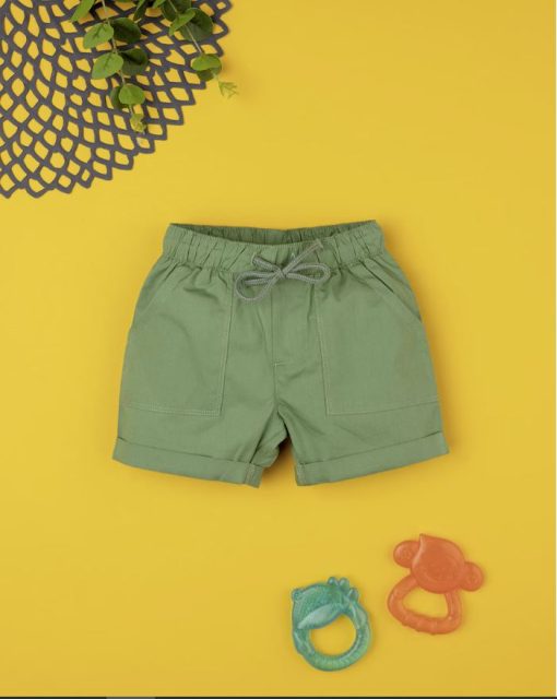 Pantaloni scurti, 127738404, 12/18m, verde, basic