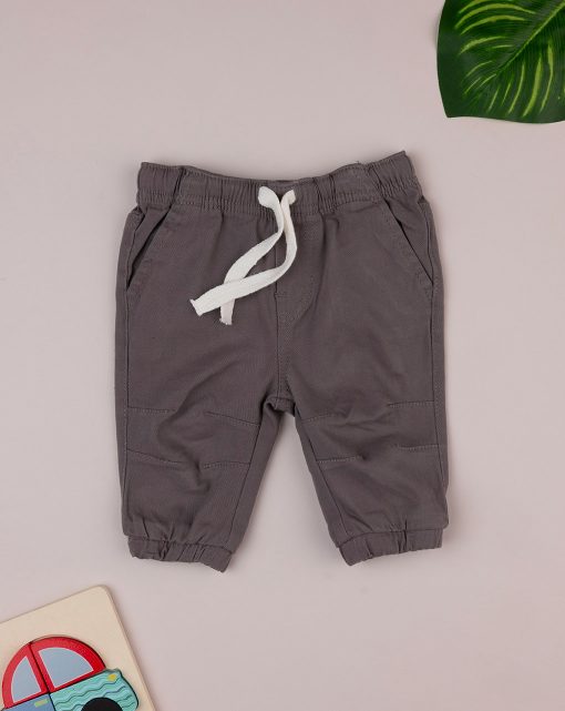 Pantaloni lungi, 133407003, 9/12l, gri, grey and cream