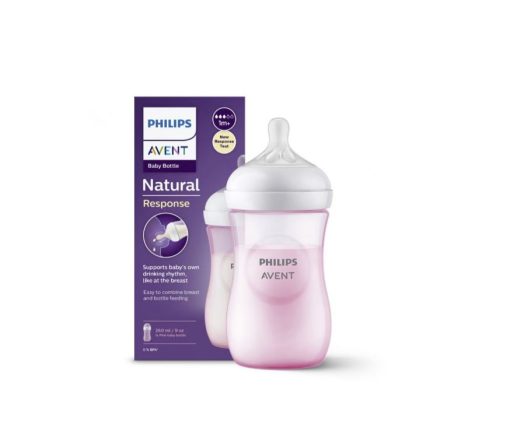 Biberon natural roz 260ml Philips Avent(1m+)
