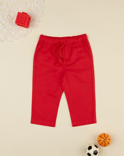 Pantaloni lungi, 135995102, 6/9l, rosu, basic