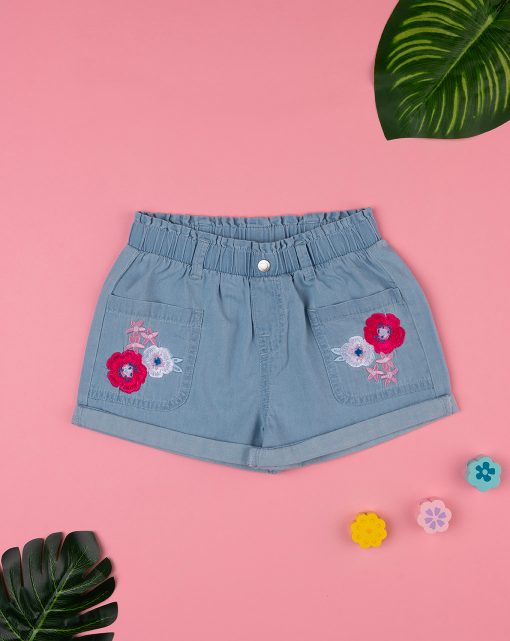 Pantaloni scurti denim, 140340901, 2/3 a, albastru, color