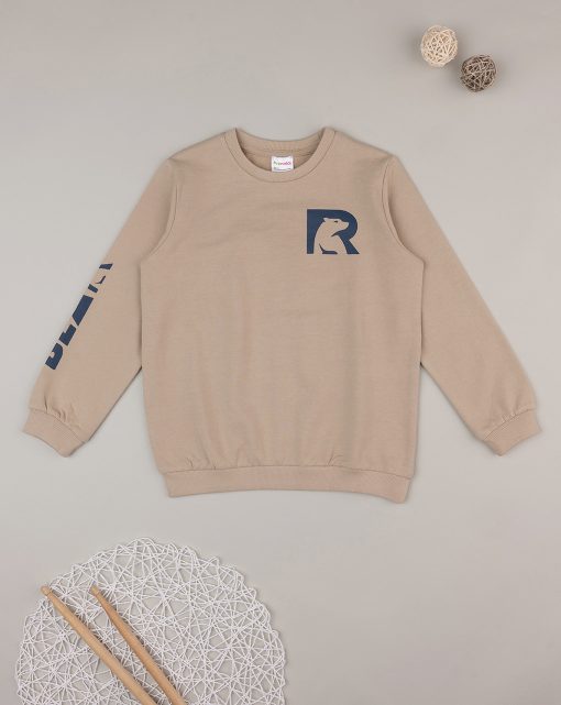 Bluza bej Basic pentru baieti