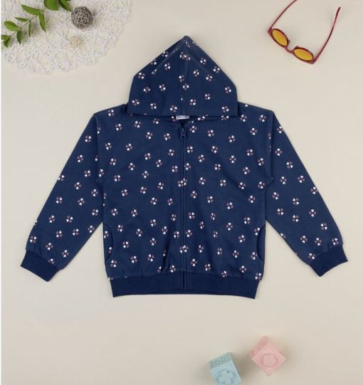 Cardigan albastru Basic pentru fete