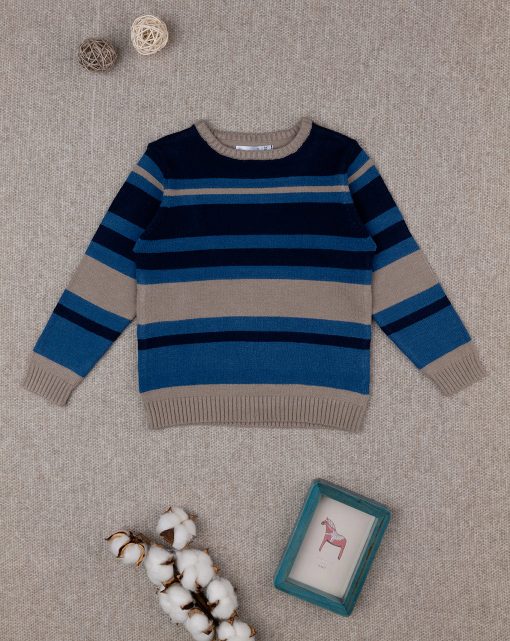 Pulover tricot cu dungi pentru baieti