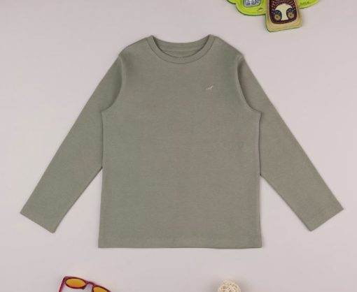 Tricou maneca lunga kaki Basic
