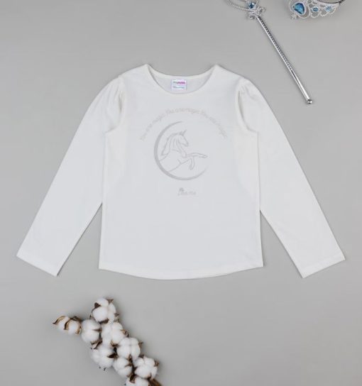 Tricou maneca lunga si glitter