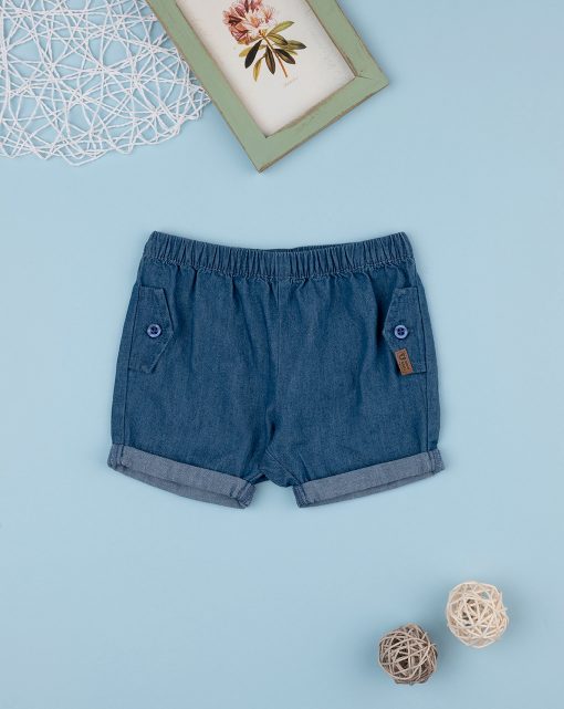 Pantaloni scurti albastri denim