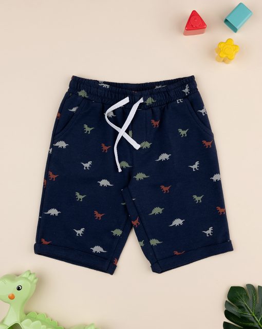 Pantaloni scurti bleumarin cu Dinozauri