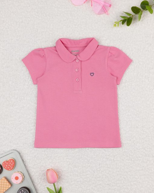 Tricou polo roz