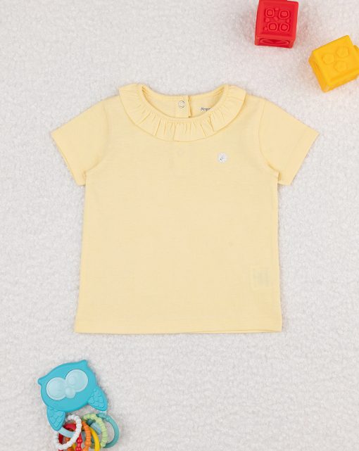 Tricou galben cu guler