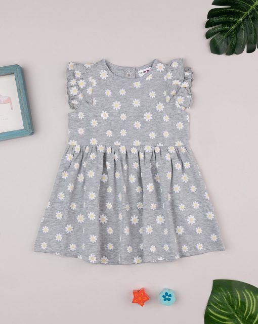 Rochie gri cu margarete