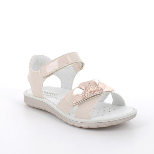 Sandale de lac crem cu velcro