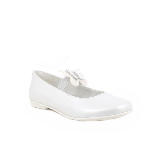 Balerini alb perlat cu elastic