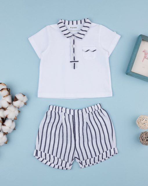 Set elegant cu dungi pentru nou-nascuti