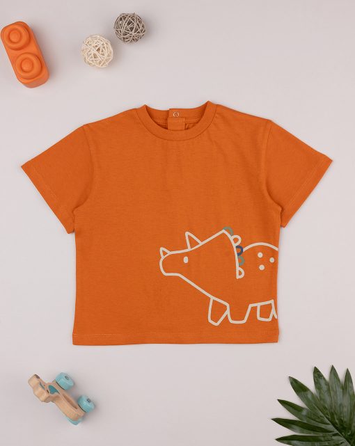 Tricou Dinozaur portocaliu
