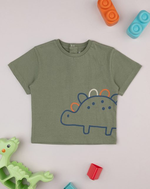 Tricou Dinozaur Kaki