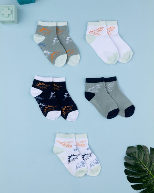 Set 5 sosete cu Dinozauri