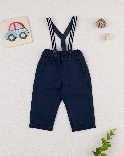 Pantaloni albastri eleganti cu bretele