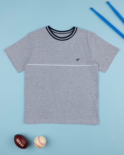 Tricou maneca scurta gri basic