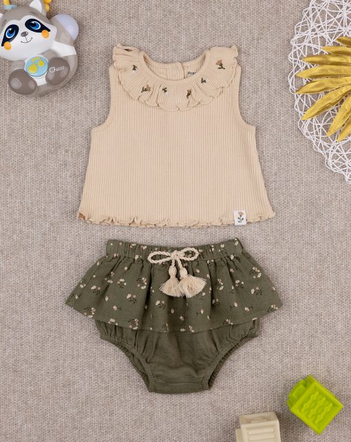 Set top si pantaloni scurti bebelusi
