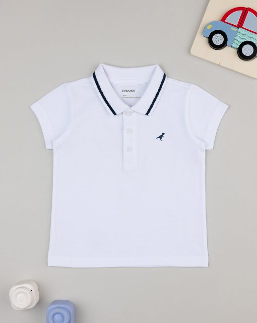 Tricou polo maneca scurta alb basic