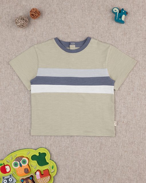 Tricou maneca scurta kaki Happiness