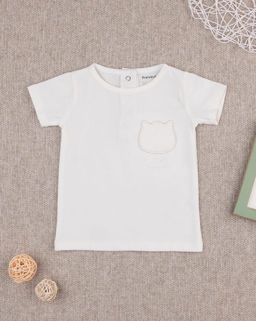 Tricou alb Happiness pentru fete