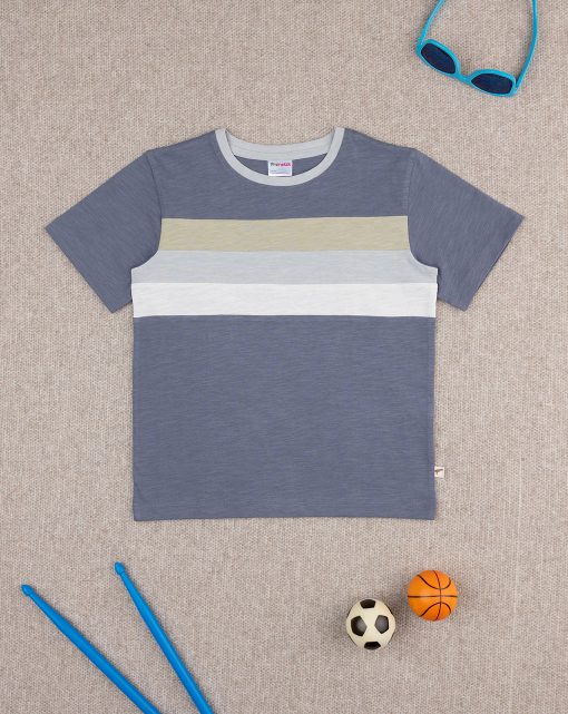 Tricou maneca scurta, 148924904, 5/6 a, albastru, happiness