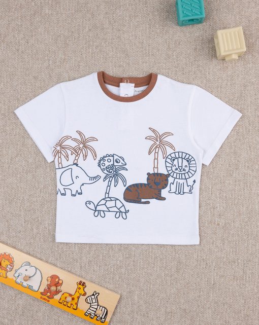 Tricou maneca scurta maro Savana