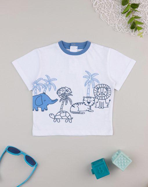 Tricou maneca scurta albastru Savana