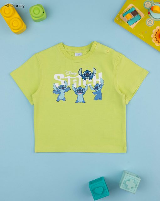 Tricou verde neon Stich Beachwear