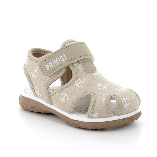 Sandale "inchise" bej cu velcro