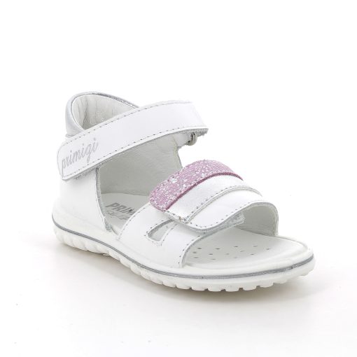 Sandale albe cu barete cu velcro