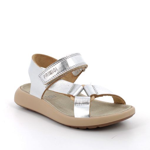 Sandale argintii cu velcro